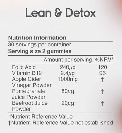 Yumi Lean and Detox Ingredients
